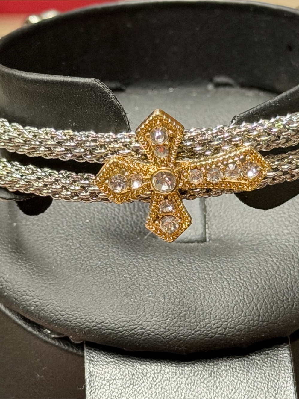 Gold-Tone Crystal Cross Multi-Strand Bracelet - Women Jewelry